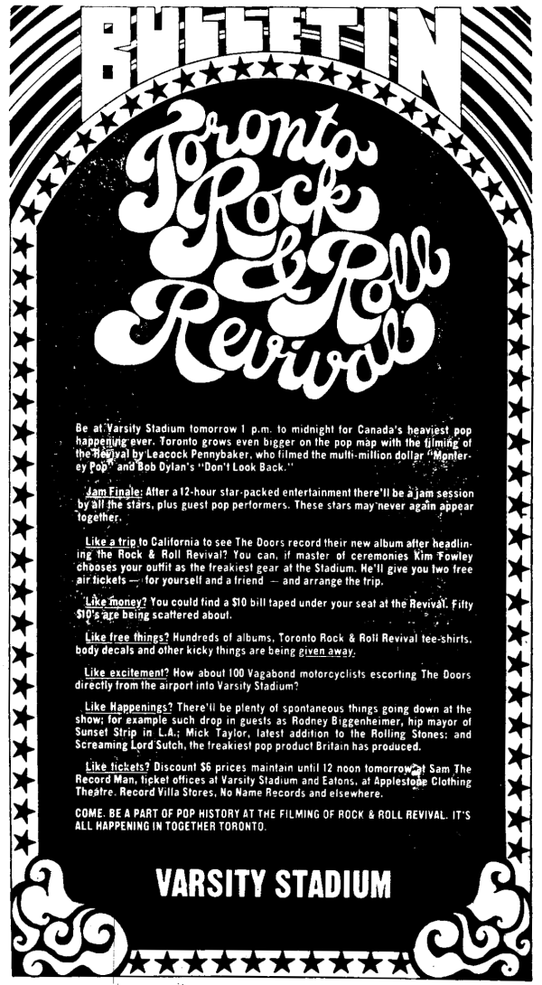 The Doors - Toronto Rock n' Roll Revival - Print Ad
