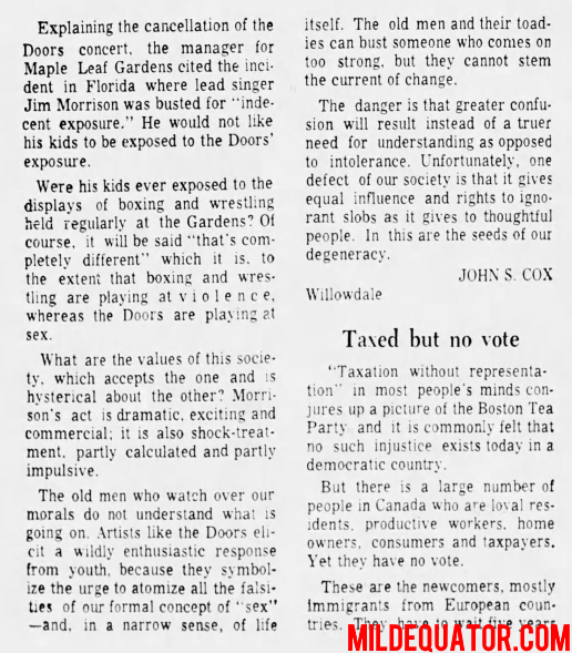 Toronto 1969 Cancelled - Article