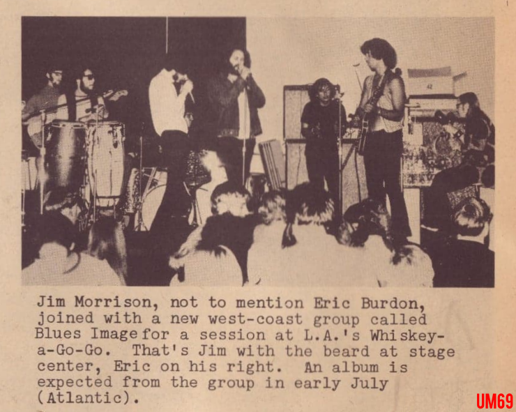 Jim Morrison & Eric Burdon perform with Blues Image