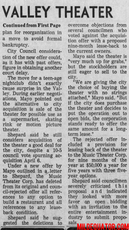 Valley Music Theater - Article