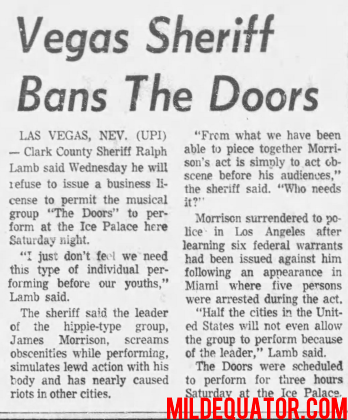 The Doors - Las Vegas Ice Palace 1969 - Article
