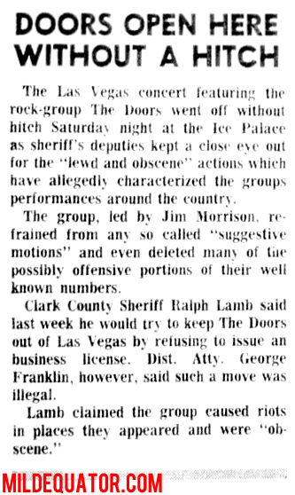 The Doors - Las Vegas Ice Palace 1969 - Review