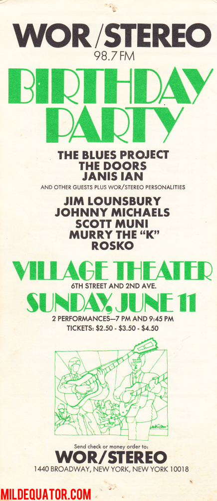 The Doors - Village Theater 1967 - Radio Survey Ad