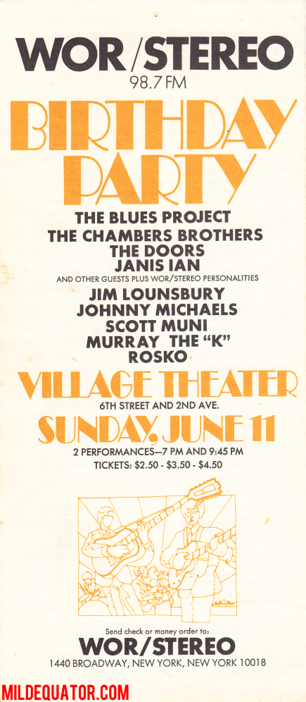 The Doors - Village Theater 1967 - Radio Survey Ad