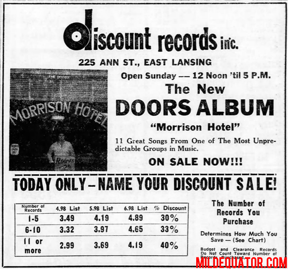 The Doors - Morrison Hotel Record Store Ad